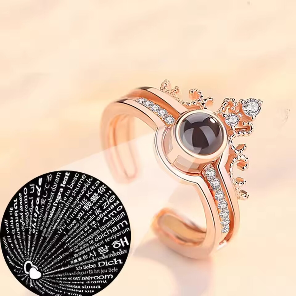 I love you in 100 languages adjustable ring - Image 2